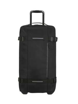 Bolsa de viaje American Tourister, detalle de ruedas, asas resistentes, formato flexible y espacio amplio