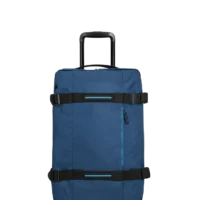 Bolsa de viaje American Tourister en color azul marino, detalle de ruedas