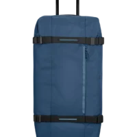 Bolsa de viaje American Tourister en color azul marino, detalle de ruedas