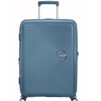 Maleta mediana Soundbox American Tourister en color azul claro, vista principal