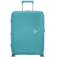 Maleta mediana Soundbox American Tourister en color turquesa, vista principal