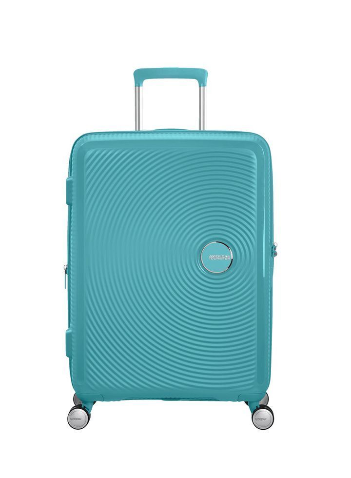 Maleta mediana Soundbox American Tourister en color turquesa, vista principal