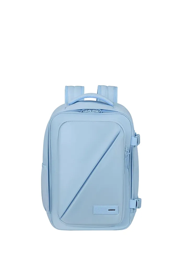 Mochila de cabina Take2Cabin American Tourister en color azul pastel, vista principal