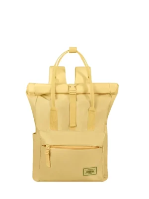 Mochila urbana Urban Groove American Tourister en color amarillo pastel, vista principal