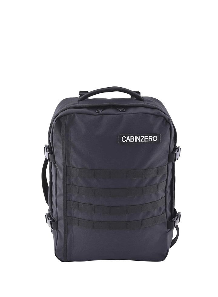 Mochila CabinZero Military 36L Black, vista de producto para viaje y cabina
