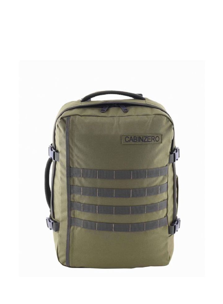 Mochila CabinZero Military 36L Green, vista de producto para viaje y cabina
