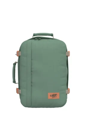 Mochila CabinZero Classic 36L Sage Forest, vista de producto para viaje y cabina