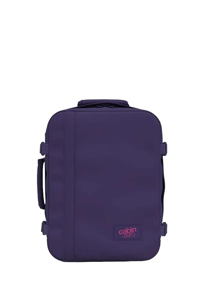 Mochila CabinZero Classic 28L Solace Sky, vista de producto para viaje y cabina