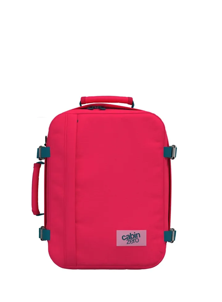 Mochila CabinZero Classic 28L, vista de producto para viaje y cabina