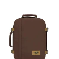 Mochila CabinZero Classic 28L Belgian Chocolate, vista de producto para viaje y cabina